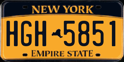 NY license plate HGH5851