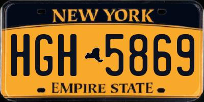 NY license plate HGH5869