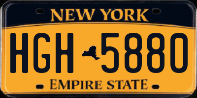 NY license plate HGH5880