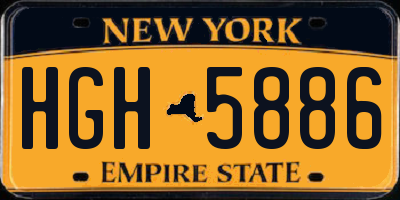 NY license plate HGH5886