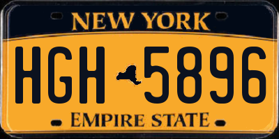 NY license plate HGH5896