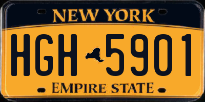 NY license plate HGH5901