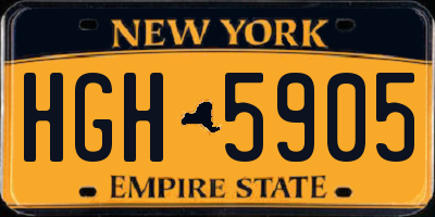 NY license plate HGH5905