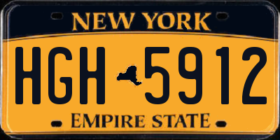 NY license plate HGH5912