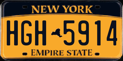 NY license plate HGH5914