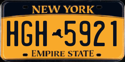 NY license plate HGH5921