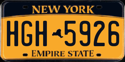 NY license plate HGH5926