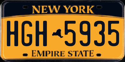 NY license plate HGH5935