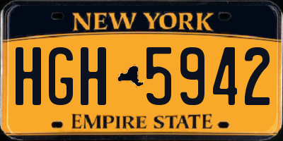 NY license plate HGH5942