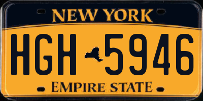 NY license plate HGH5946