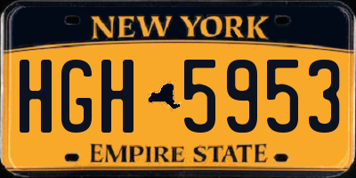 NY license plate HGH5953