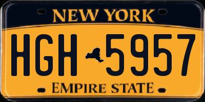 NY license plate HGH5957
