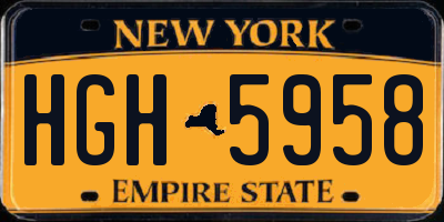 NY license plate HGH5958
