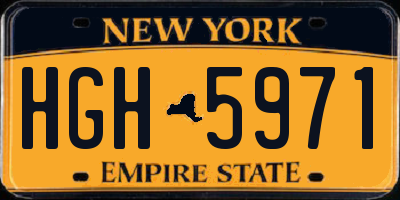 NY license plate HGH5971