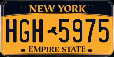 NY license plate HGH5975