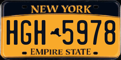 NY license plate HGH5978