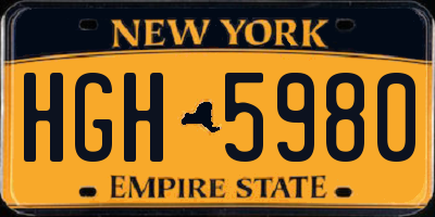 NY license plate HGH5980
