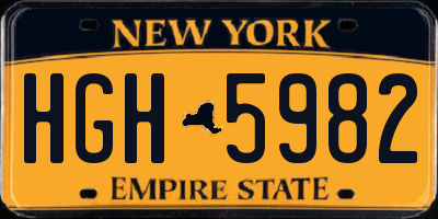 NY license plate HGH5982