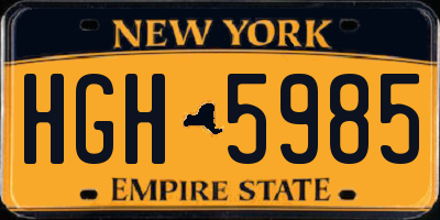 NY license plate HGH5985