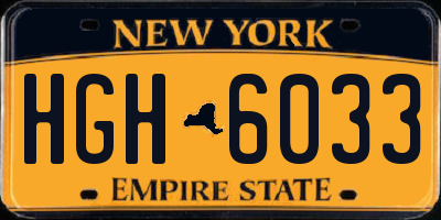 NY license plate HGH6033