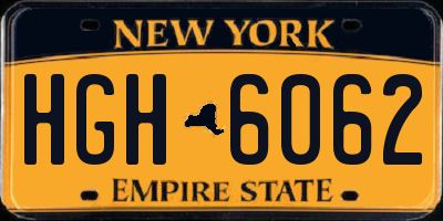 NY license plate HGH6062