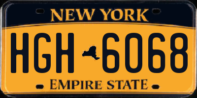 NY license plate HGH6068