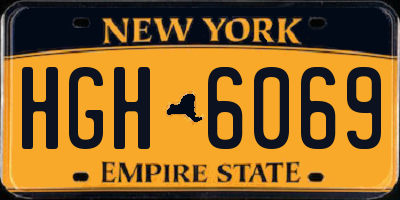 NY license plate HGH6069