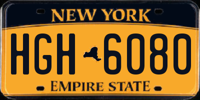 NY license plate HGH6080