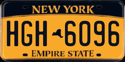 NY license plate HGH6096