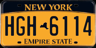 NY license plate HGH6114