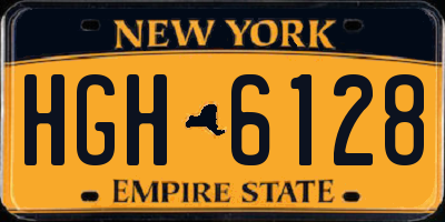 NY license plate HGH6128