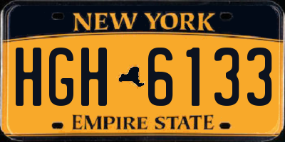 NY license plate HGH6133
