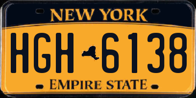 NY license plate HGH6138