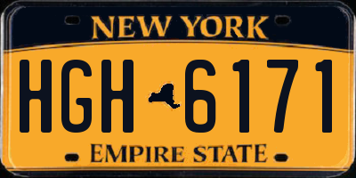 NY license plate HGH6171