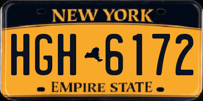 NY license plate HGH6172