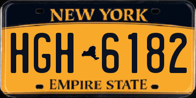 NY license plate HGH6182