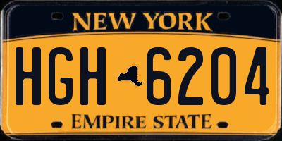 NY license plate HGH6204