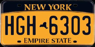 NY license plate HGH6303