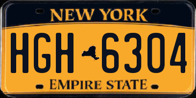 NY license plate HGH6304