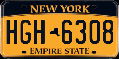 NY license plate HGH6308