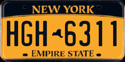 NY license plate HGH6311
