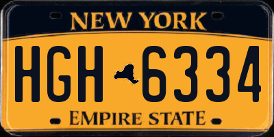 NY license plate HGH6334