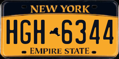 NY license plate HGH6344