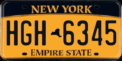 NY license plate HGH6345