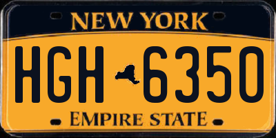 NY license plate HGH6350