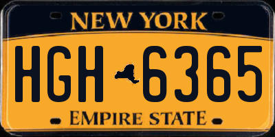 NY license plate HGH6365