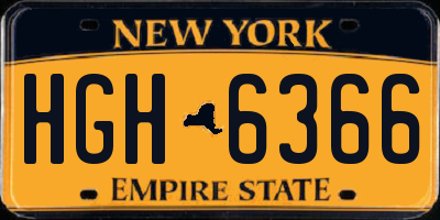 NY license plate HGH6366