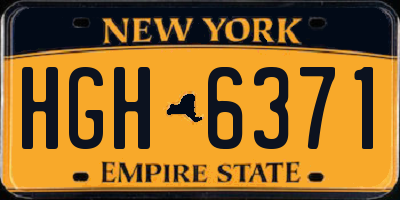 NY license plate HGH6371