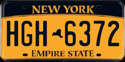 NY license plate HGH6372