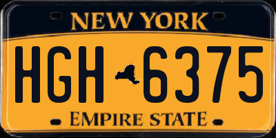 NY license plate HGH6375